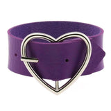 Vintage Purple Leather Stud Cuff Bracelet for Women