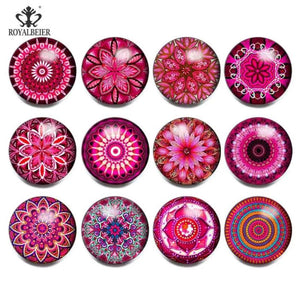 12pcs/lot Owl Mixed 18mm Glass Snap Button Charm for Snap Bracelet