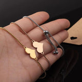 Love Heart Bracelet Stainless Steel Thin Chain Bangle