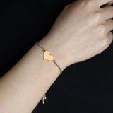 Love Heart Bracelet Stainless Steel Thin Chain Bangle