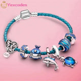 Summer Starfish Shell Leather Charm Bracelet