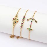 Adjustable CZ Tennis Bracelet For Women 18K Plated Box Chain Gift