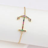 Adjustable CZ Tennis Bracelet For Women 18K Plated Box Chain Gift