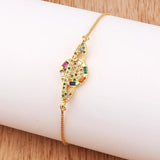 Adjustable CZ Tennis Bracelet For Women 18K Plated Box Chain Gift