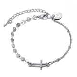 Cross Charms Bracelets Sequins Steel Chain Bracelets Number 5 Jewelry