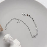 Cross Charms Bracelets Sequins Steel Chain Bracelets Number 5 Jewelry