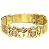 Rose Stainless Steel Mesh Watch Belt Bracelet For Women