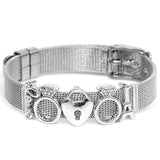 Rose Stainless Steel Mesh Watch Belt Bracelet For Women