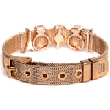 Rose Stainless Steel Mesh Watch Belt Bracelet For Women