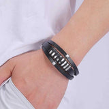 Punk Rock Leather Bracelet Men Magnet Bangle Armband Jewelry