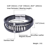 Punk Rock Leather Bracelet Men Magnet Bangle Armband Jewelry