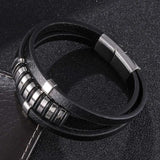 Punk Rock Leather Bracelet Men Magnet Bangle Armband Jewelry