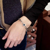 Stainless Steel Round Tag Chain Bracelet for Women