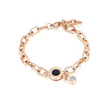 Stainless Steel Round Tag Chain Bracelet for Women