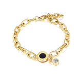 Stainless Steel Round Tag Chain Bracelet for Women