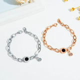 Stainless Steel Round Tag Chain Bracelet for Women