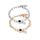 Stainless Steel Round Tag Chain Bracelet for Women