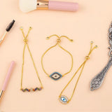 Colorful Zirconia Tennis Chain Evil Eye Cross Bracelets