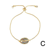 Colorful Zirconia Tennis Chain Evil Eye Cross Bracelets