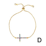 Colorful Zirconia Tennis Chain Evil Eye Cross Bracelets