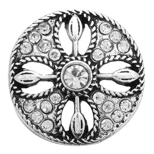 6pcs 18mm Rhinestone Flower Metal Snap Buttons for Snap Jewelry
