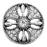 6pcs 18mm Rhinestone Flower Metal Snap Buttons for Snap Jewelry