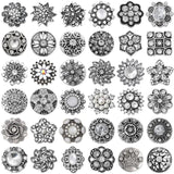 6pcs 18mm Rhinestone Flower Metal Snap Buttons for Snap Jewelry
