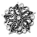 6pcs 18mm Rhinestone Flower Metal Snap Buttons for Snap Jewelry