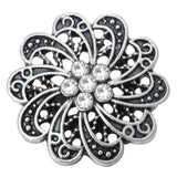 6pcs 18mm Rhinestone Flower Metal Snap Buttons for Snap Jewelry
