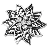 6pcs 18mm Rhinestone Flower Metal Snap Buttons for Snap Jewelry