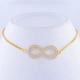 Vintage Zircon Charms Bracelets Copper Chain Square Friendship Bra