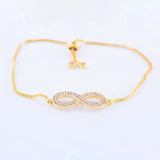 Vintage Zircon Charms Bracelets Copper Chain Square Friendship Bra