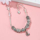Marine Beads Sailboat Charm Bracelet Silver Lobster Clasp Bangle