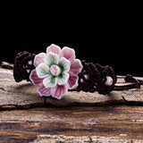 Hand-knitted Flowers Ceramic Bracelet for Women