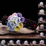 Hand-knitted Flowers Ceramic Bracelet for Women