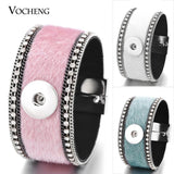 Vocheng Ginger Snap Button Bracelet with Crystal Inlay
