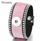 Vocheng Ginger Snap Button Bracelet with Crystal Inlay