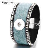Vocheng Ginger Snap Button Bracelet with Crystal Inlay