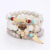 Boho Beaded Bracelets Set with Colorful Gems Wrap Bracelet