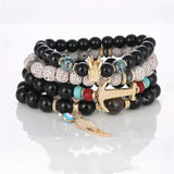 Boho Beaded Bracelets Set with Colorful Gems Wrap Bracelet