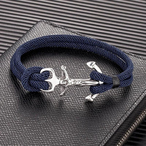 Navy Style Anchor Bracelets Double Strand Nautical Rope Bracelet