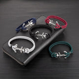 Navy Style Anchor Bracelets Double Strand Nautical Rope Bracelet