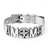 Stainless Steel Mesh Bracelet with Crown Beads and Heart Charm