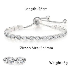 Women's CZ Adjustable Crystal Tennis Bracelet