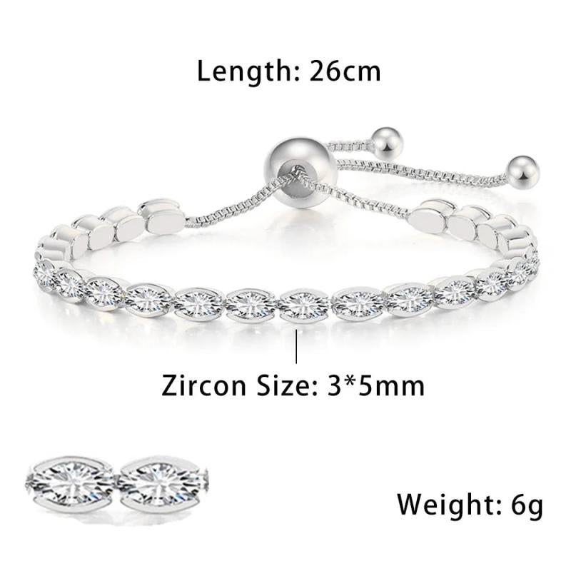 Women's CZ Adjustable Crystal Tennis Bracelet