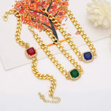 Cuban Chain Crystal Bracelet for Women