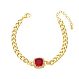 Cuban Chain Crystal Bracelet for Women