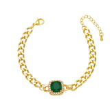 Cuban Chain Crystal Bracelet for Women