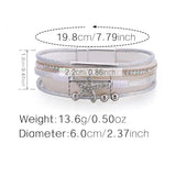 Starfish Charm Leather Wrap Bracelet Magnetic Clasp