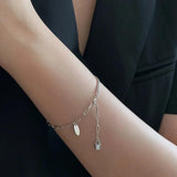 925 Silver Small Lock Bracelet Tassel Jewelry